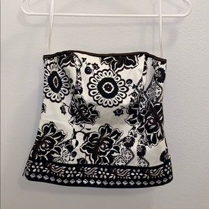 Strapless floral top